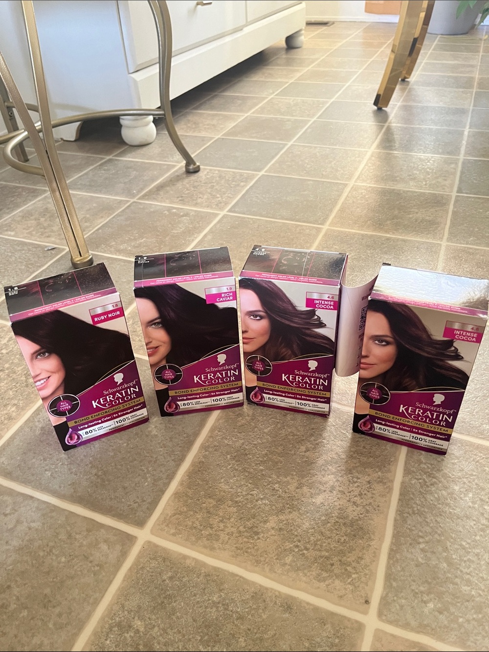 Schwarzkopf Keratin Color Hair Dye 4 boxes